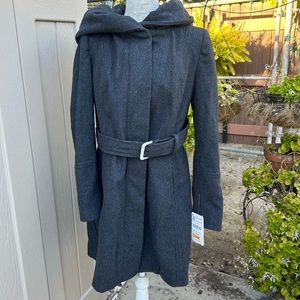 NWT! Zara Dark Gray Wool Blend Coat. Size XL but fits more M/L.